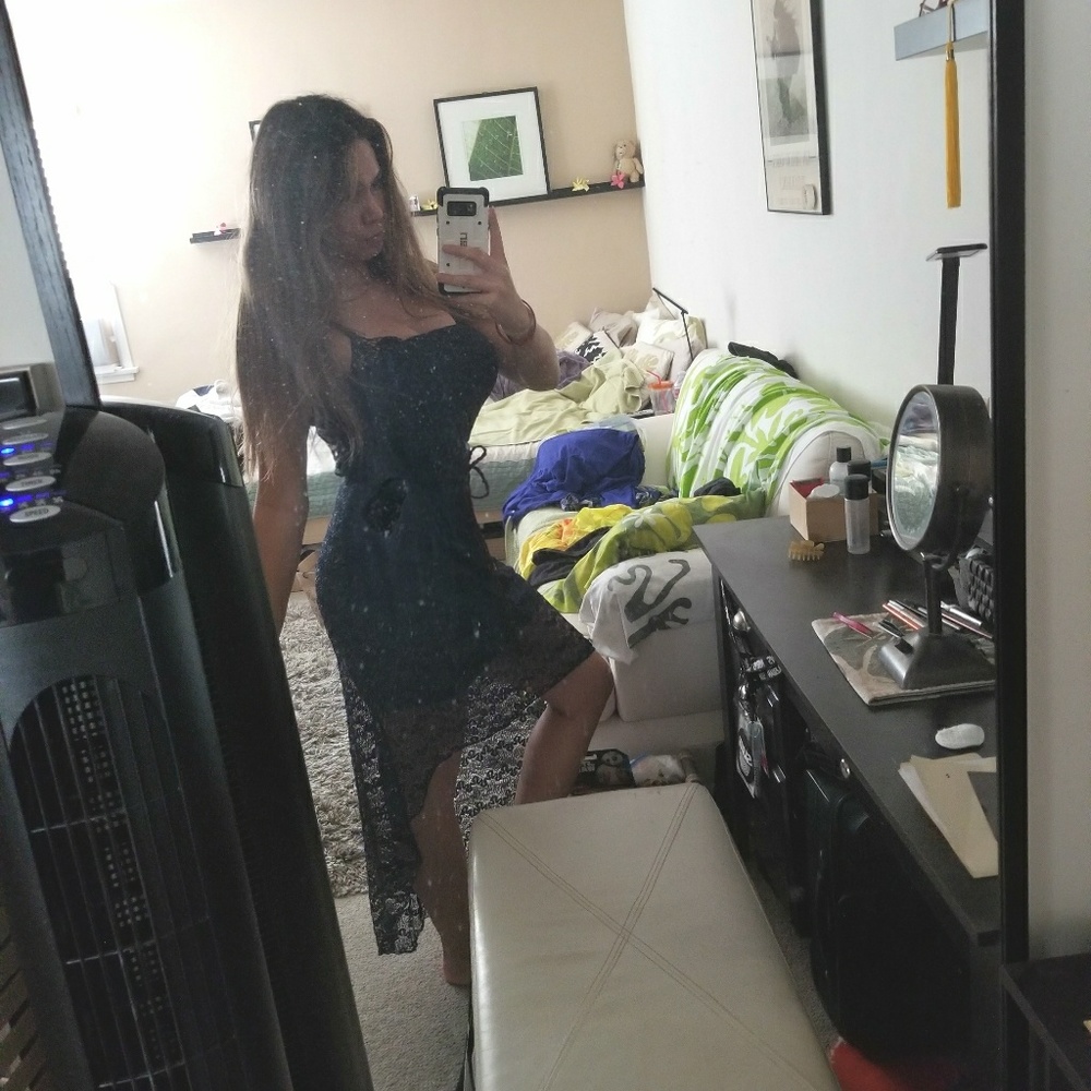 Navy Blue Boho Tube Dress - Picture 5 of 5